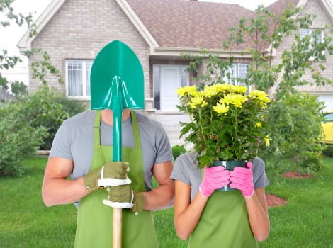Gardener preparing soil in Kenton garden